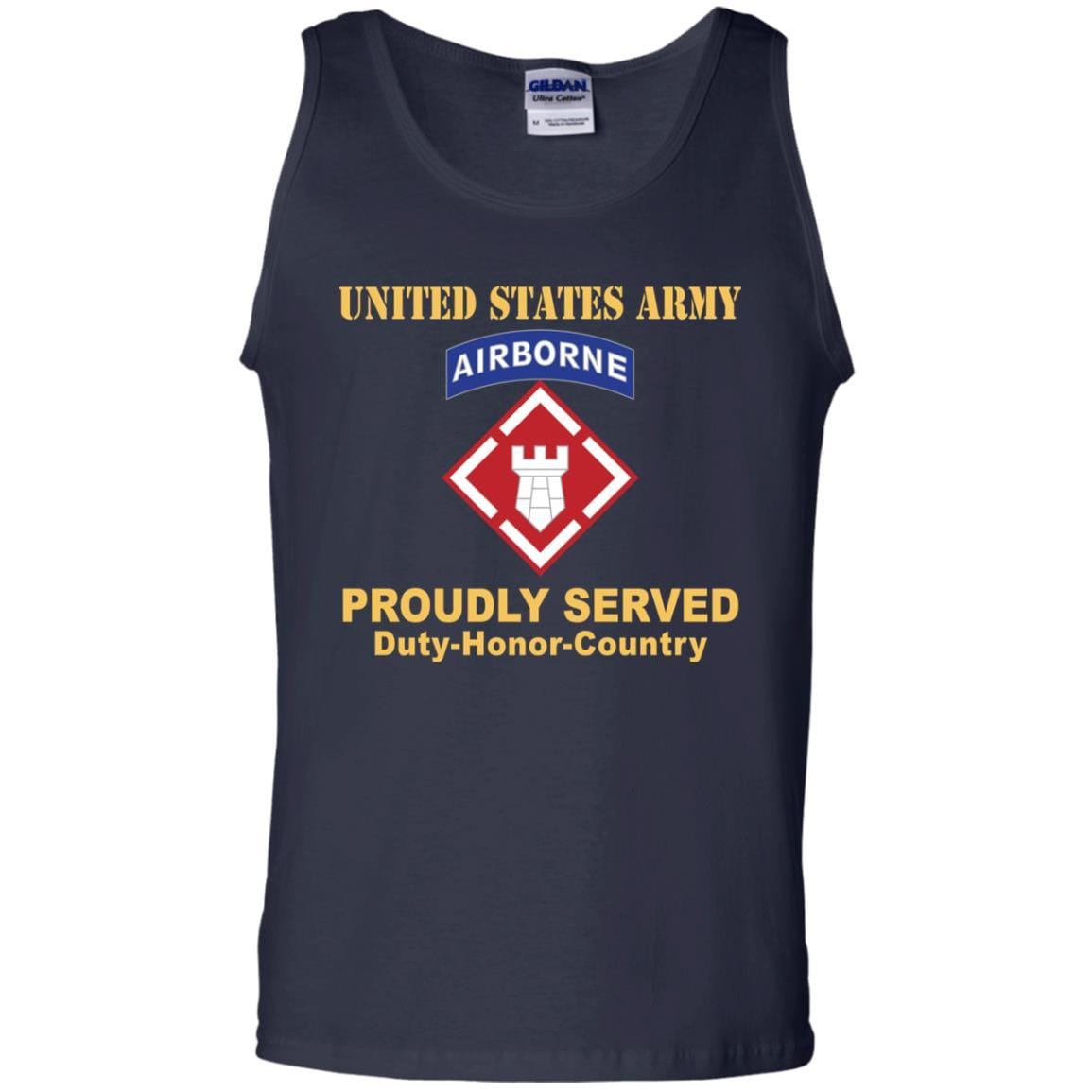US ARMY 20TH ENGINEER BRIGADE- Proudly Served T-Shirt On Front For Men-TShirt-Army-Veterans Nation
