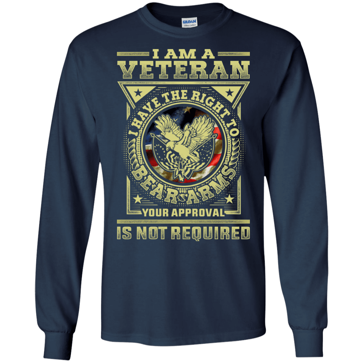 Military T-Shirt "Veteran Have the Right To Bear Arms Men" Front-TShirt-General-Veterans Nation