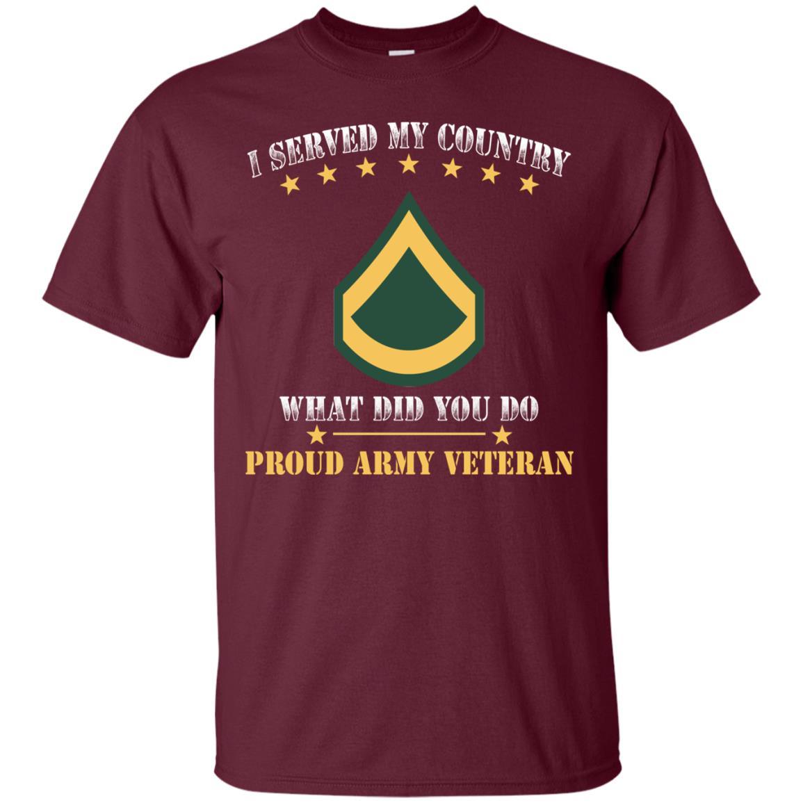 Army E-3 PFC E3 Private First Class Ranks Men Front T Shirt - Proud US Army Veteran-TShirt-Army-Veterans Nation