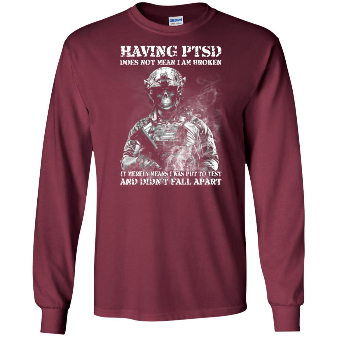 Military T-Shirt "Having PTSD - Didn't Fall Apart Men On" Front-TShirt-General-Veterans Nation