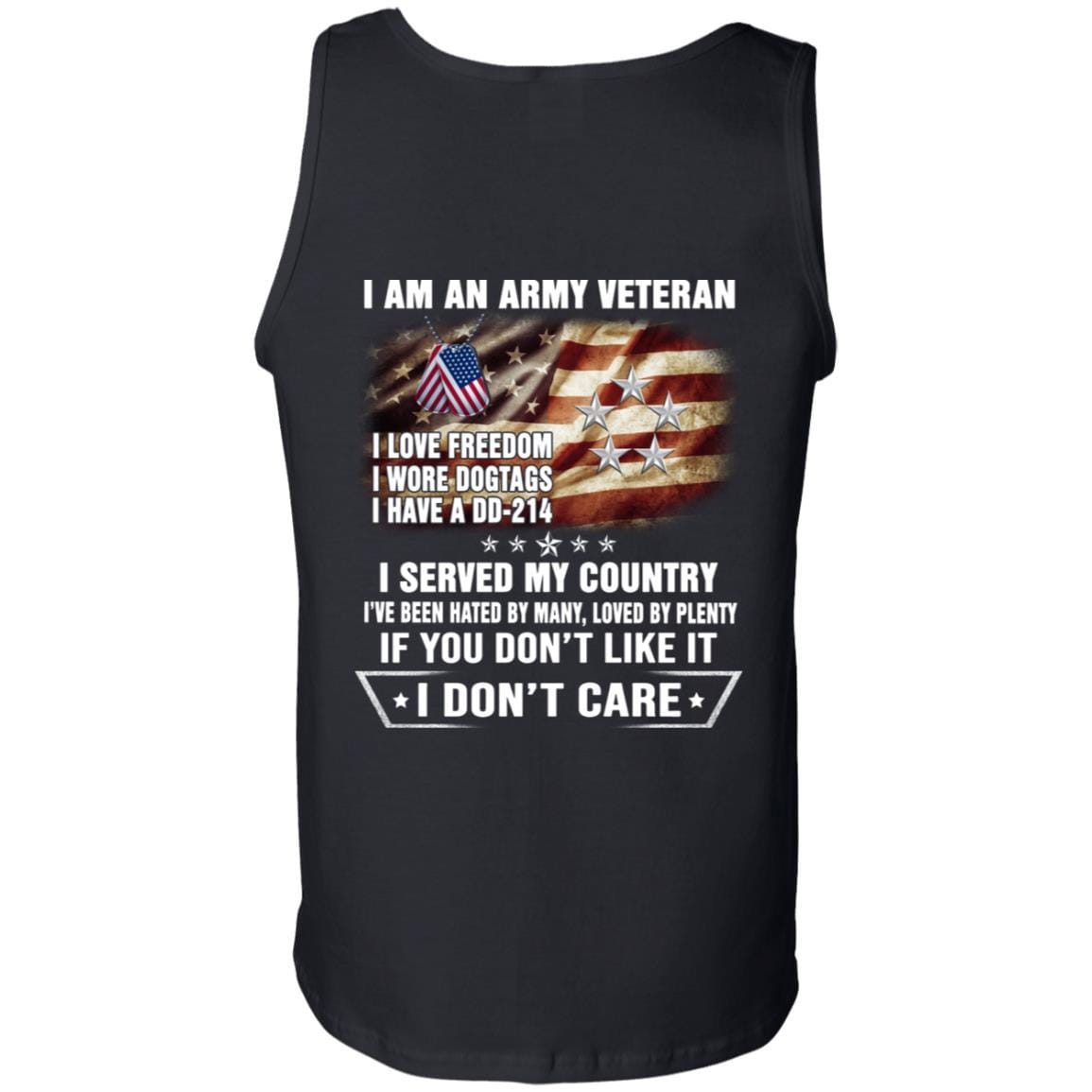 T-Shirt "I Am An Army Veteran" O-10 General of the Army(GA)Rank On Back-TShirt-Army-Veterans Nation