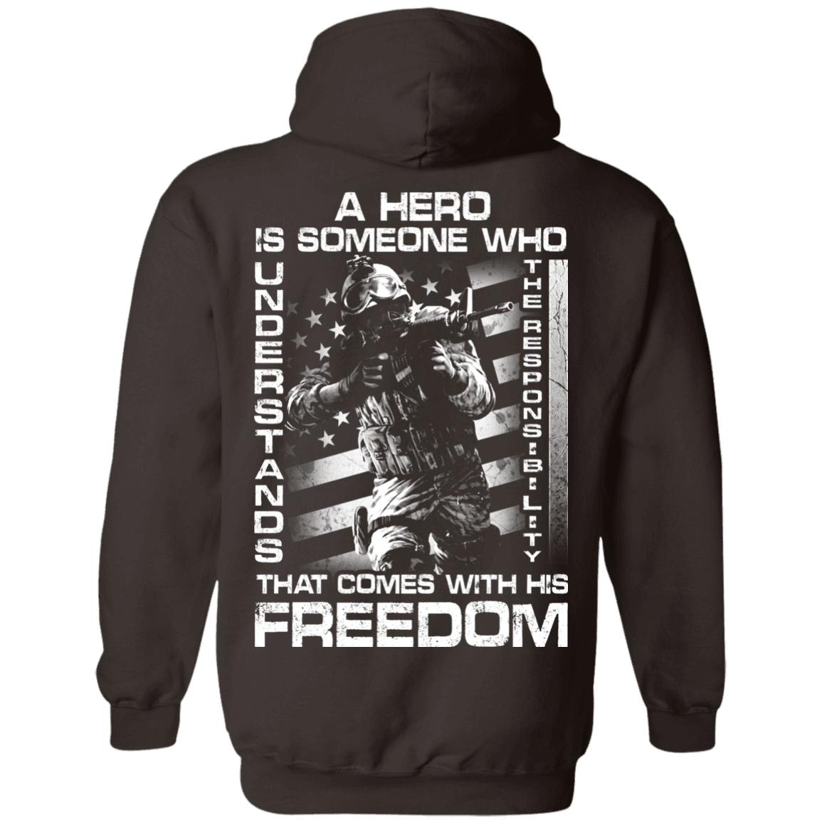 Military T-Shirt "Veteran - A Hero Is Someone Who Understands The Responsibility" - Men Back-TShirt-General-Veterans Nation