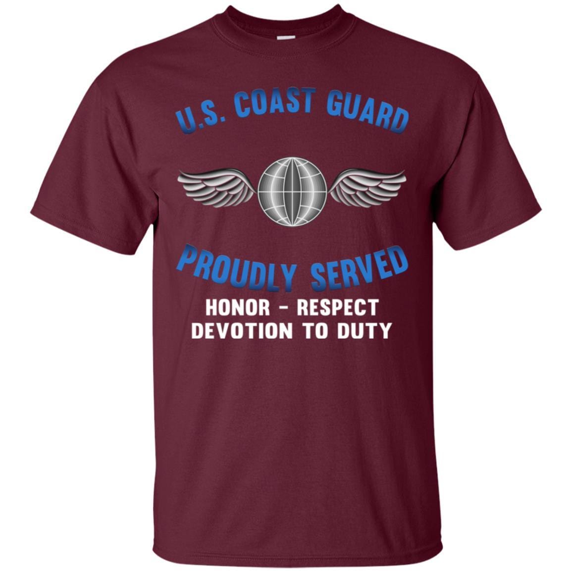 US Coast Guard Aviation Electricians Mate AE Logo Proudly Served T-Shirt For Men On Front-TShirt-USCG-Veterans Nation