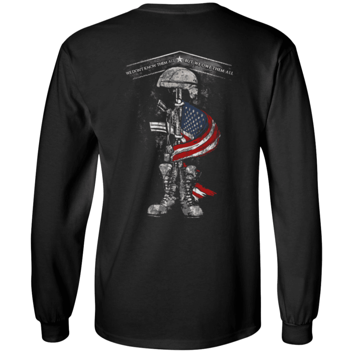 Military T-Shirt "Veteran - We Don't Know Them All But We Owe Them All"-TShirt-General-Veterans Nation