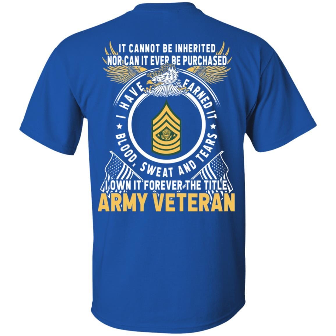 US Army E-9 Sergeant Major of the Army E9 SMA Noncommissioned Officer T-Shirt For Men On Back-TShirt-Army-Veterans Nation