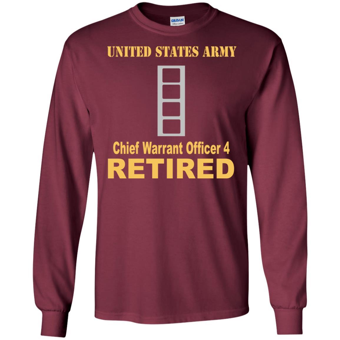 US Army W-4 Chief Warrant Officer 4 W4 CW4 Warrant Officer Retired Men T Shirt On Front-TShirt-Army-Veterans Nation