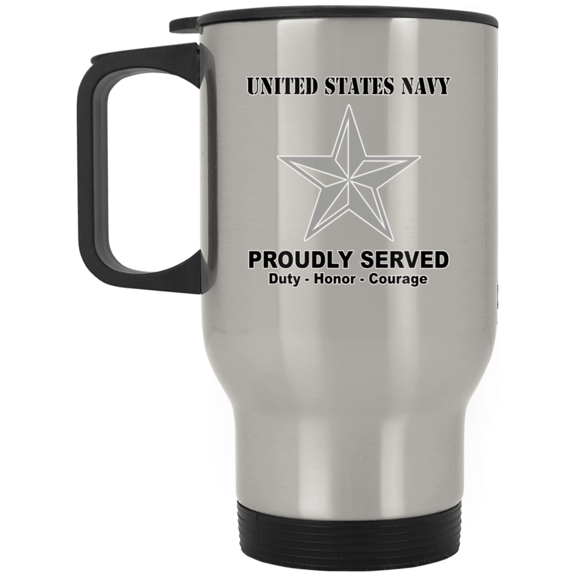 US Navy O-7 Rear Admiral Lower Half O7 RDML Flag Officer Ranks T Shirt White Coffee Mug - Stainless Travel Mug-Mug-Navy-Officer-Veterans Nation