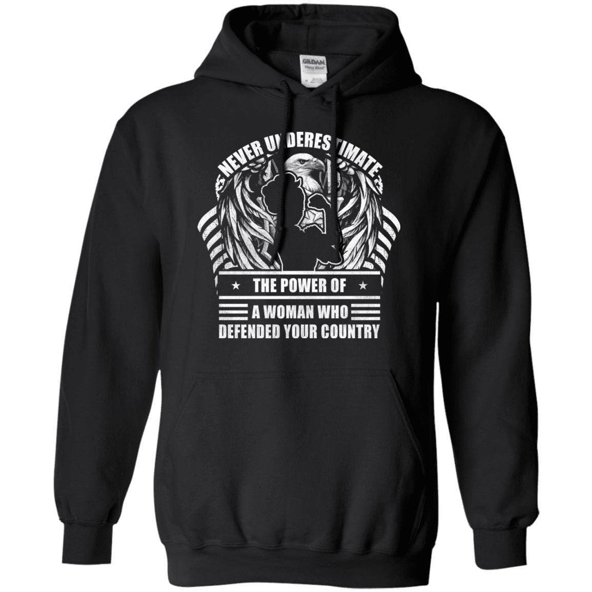 Military T-Shirt "Female Veteran - Never Underestimate A Woman Who Defended Your Country Women" Front-TShirt-General-Veterans Nation