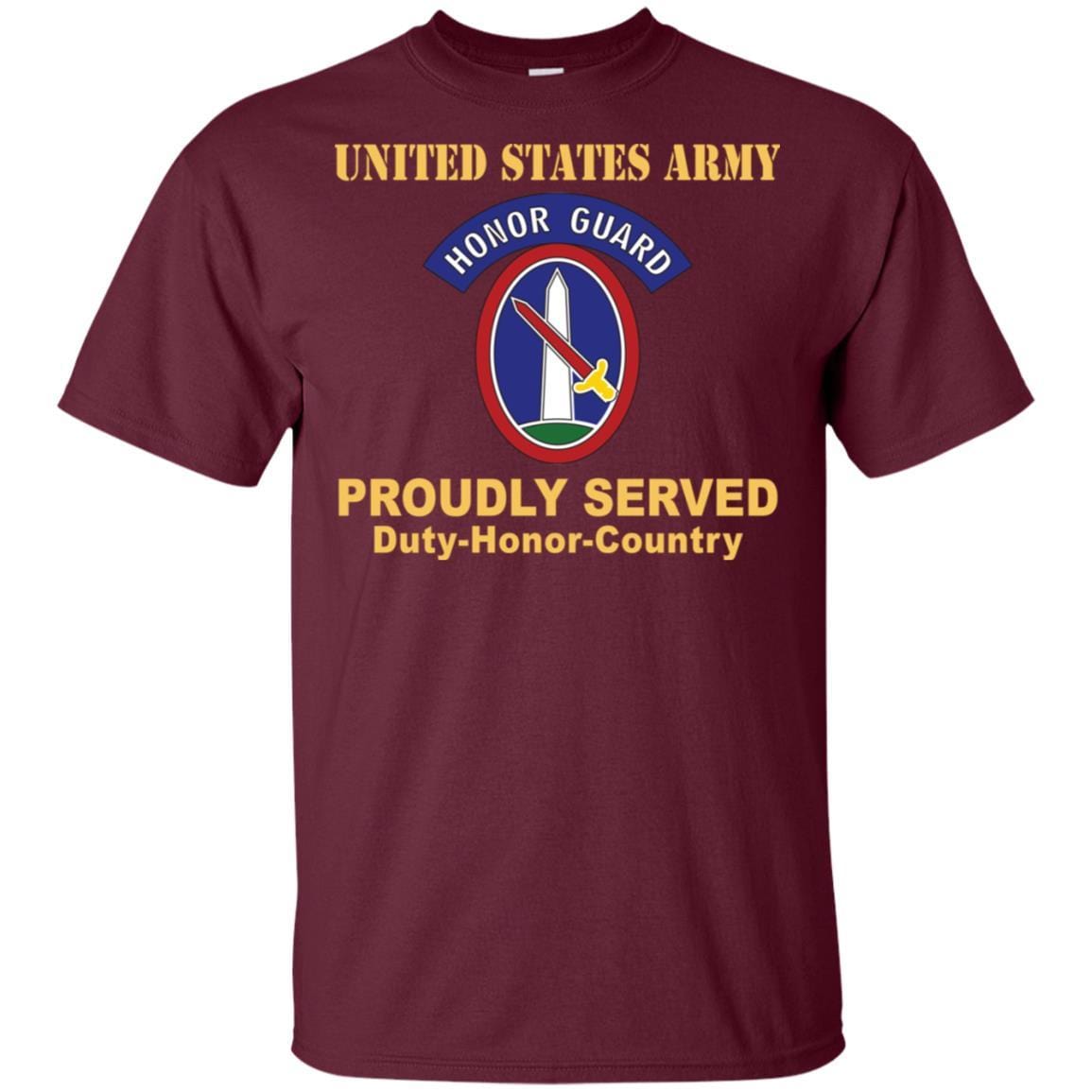 US ARMY 3RD INFANTRY REGIMENT, MILITARY DISTRICT OF WASHINGTON WITH HONOR GUARD TAB- Proudly Served T-Shirt On Front For Men-TShirt-Army-Veterans Nation