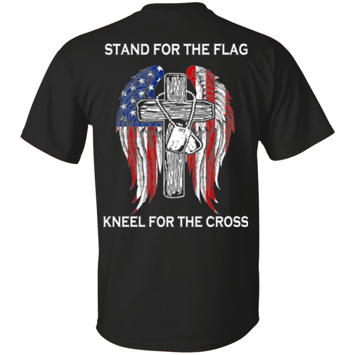 Military T-Shirt "Veteran - Stand For The Flag Kneel For The Cross"-TShirt-General-Veterans Nation