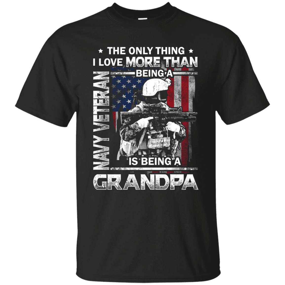 Navy Veteran I love Being A Grandpa Men Front T Shirts-TShirt-Navy-Veterans Nation