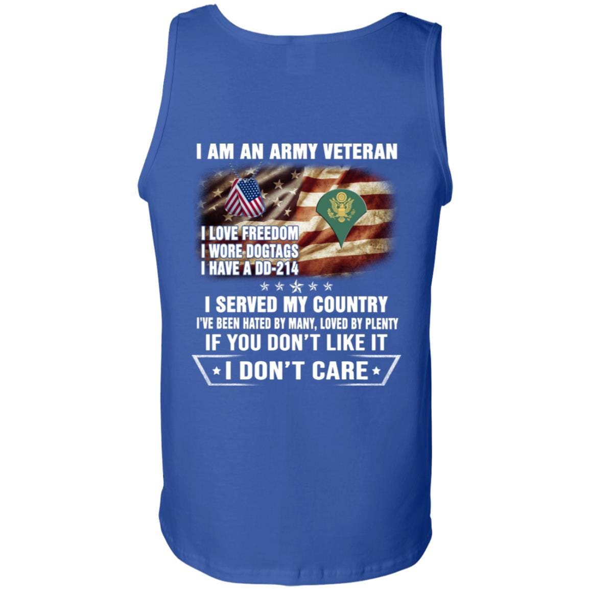 T-Shirt "I Am An Army Veteran" E-4 SPC(SP4)Rank On Back-TShirt-Army-Veterans Nation