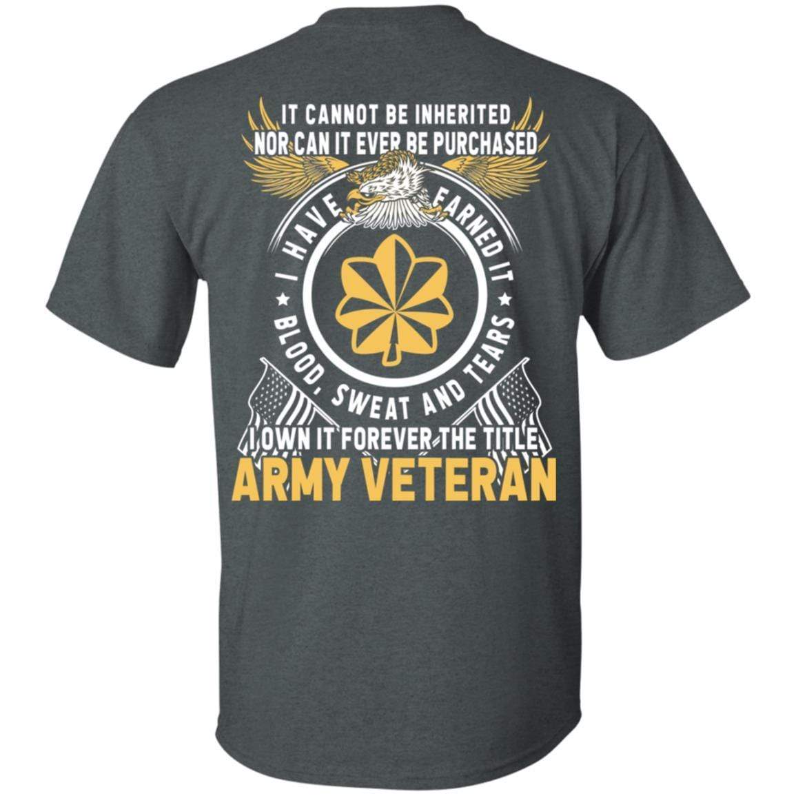 US Army O-4 Major O4 MAJ Field Officer Ranks T-Shirt For Men On Back-TShirt-Army-Veterans Nation