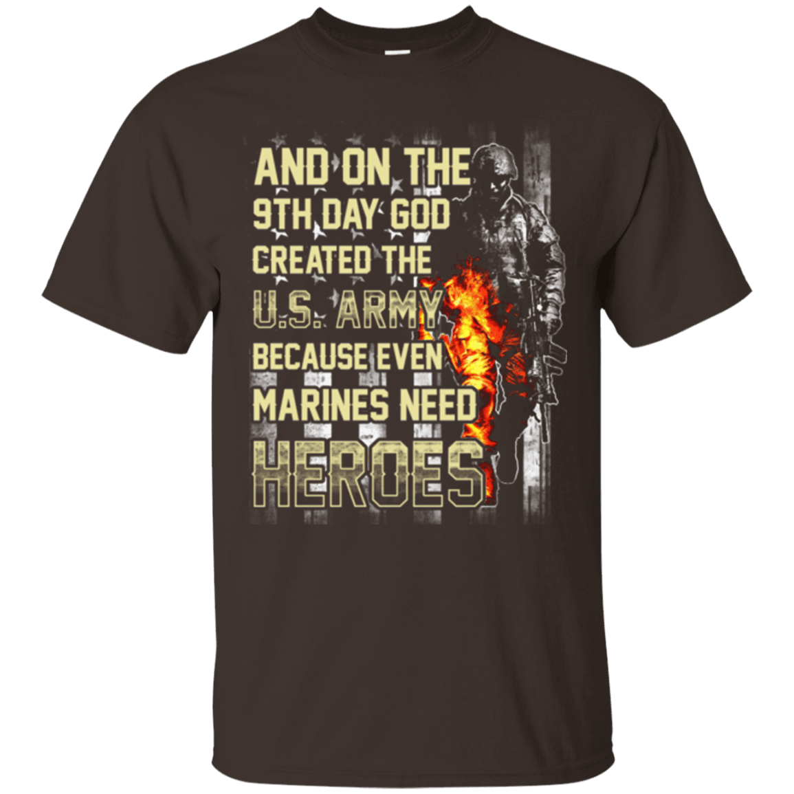 On The 9th Day God Created The US Army T Shirt-TShirt-Army-Veterans Nation