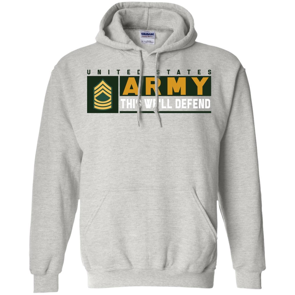 US Army E-8 MSG This We Will Defend Long Sleeve - Pullover Hoodie-TShirt-Army-Veterans Nation