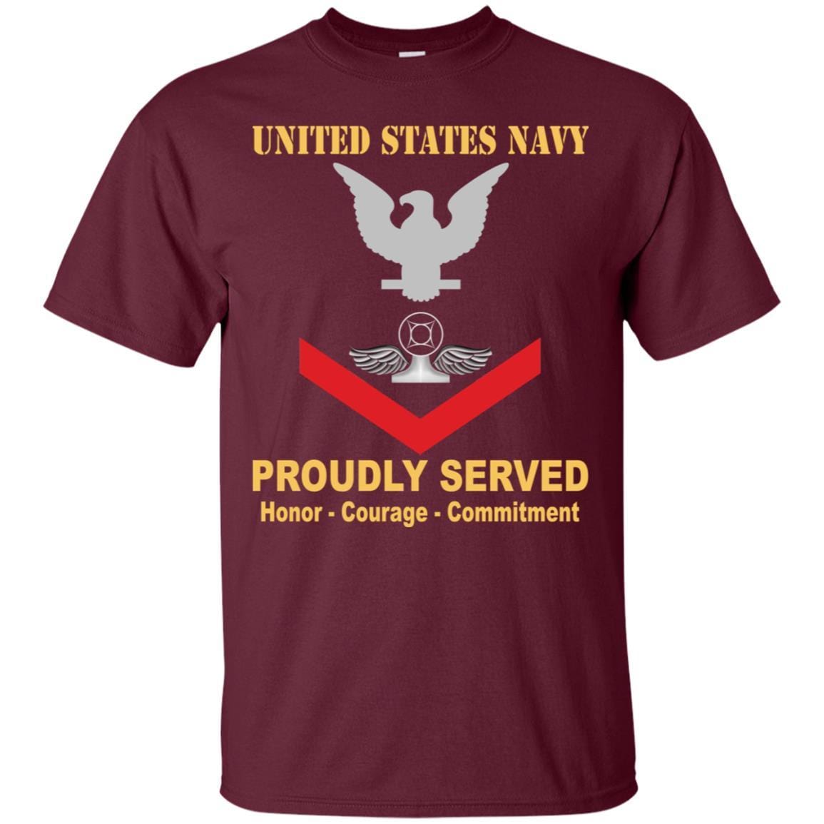 Navy Air Traffic Controller Navy AC E-4 Rating Badges Proudly Served T-Shirt For Men On Front-TShirt-Navy-Veterans Nation