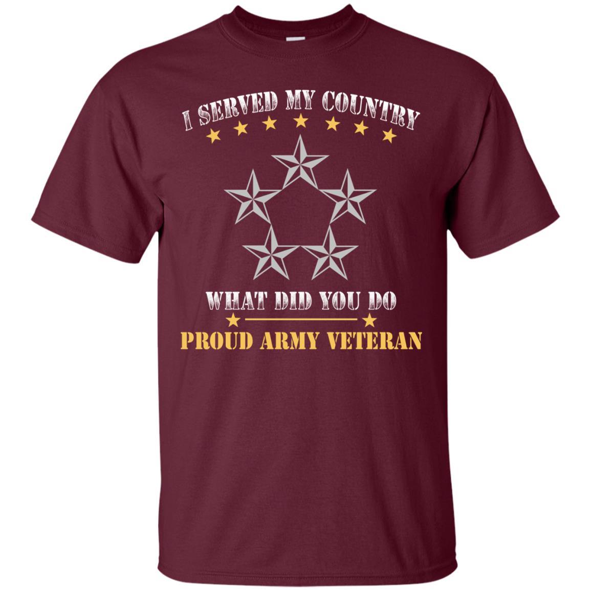 US Army O-10 General of the Army O10 GA General Officer Ranks Men Front T Shirt - Proud US Army Veteran-TShirt-Army-Veterans Nation