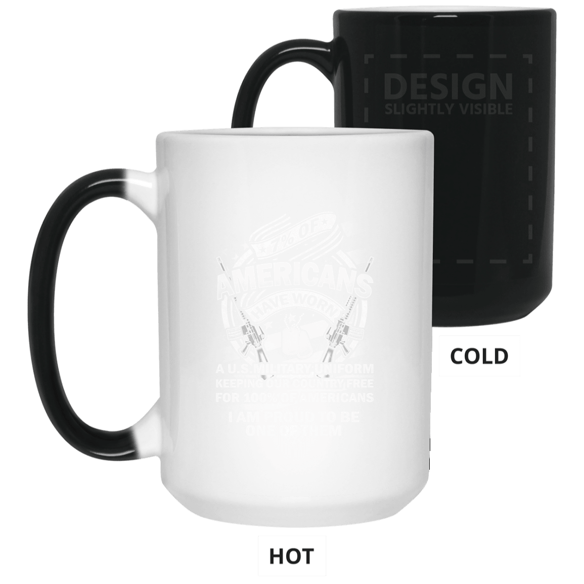 7% of Americans Have Worn Proud To Be one of Them Coffee Mug Black - Change Colour-Mug-General-Veterans Nation