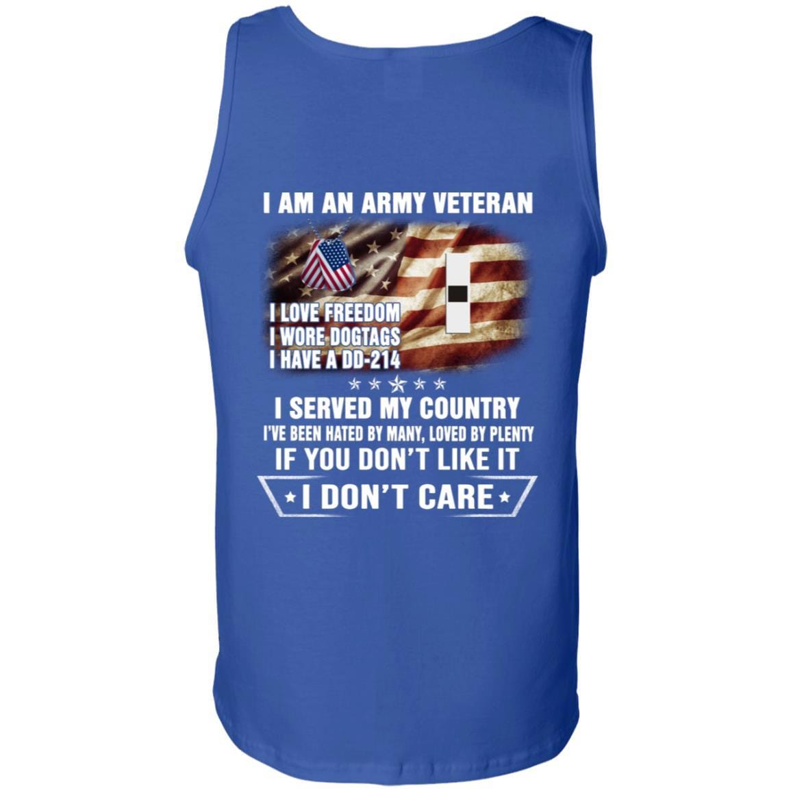 T-Shirt "I Am An Army Veteran" W-1 Warrant Officer 1(WO1)Rank On Back-TShirt-Army-Veterans Nation