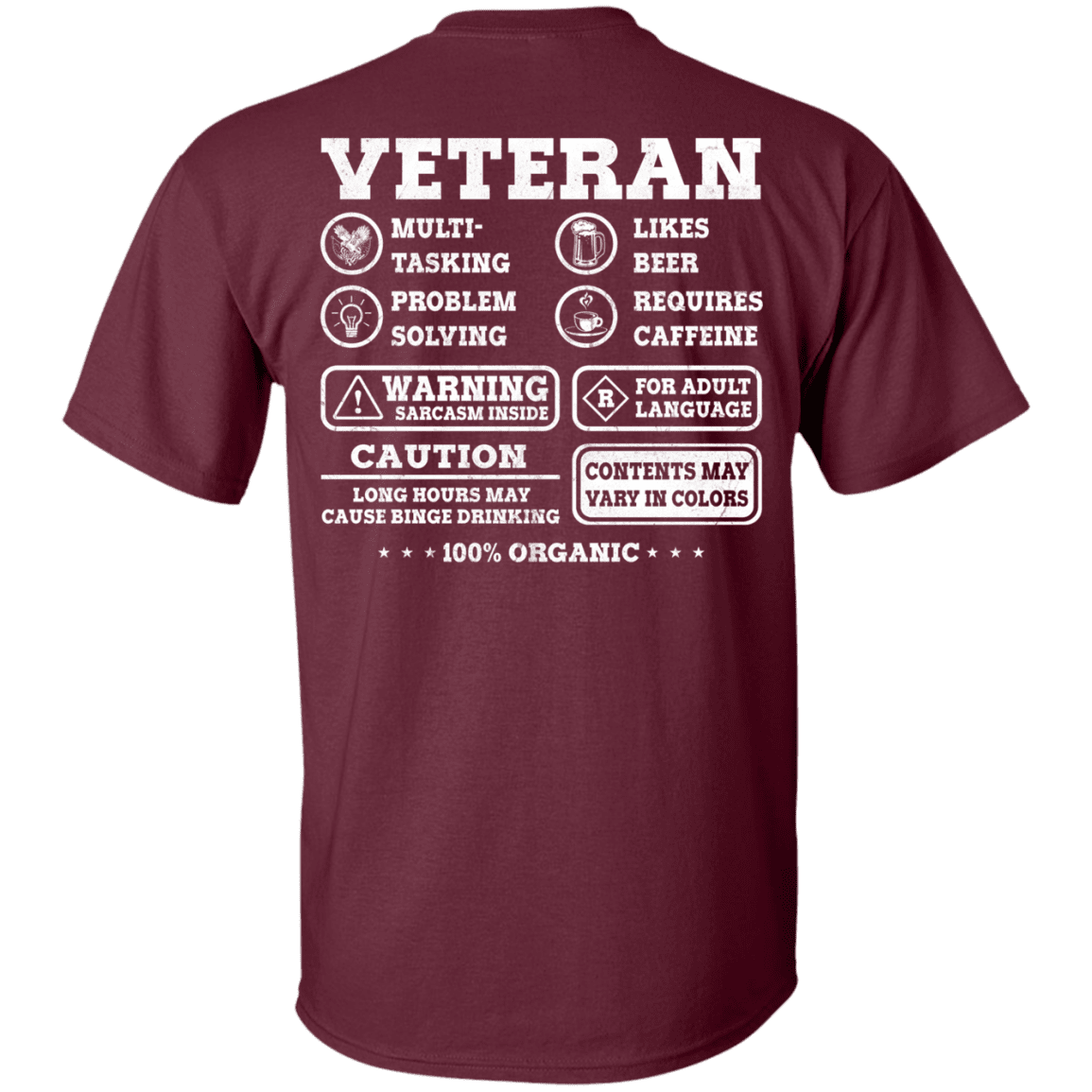 Military T-Shirt "Veteran Multitasking Sarcasm" Men Back-TShirt-General-Veterans Nation