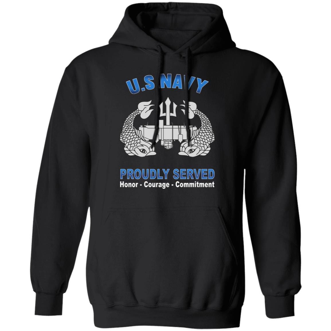 US Navy Deep Submergence Enlisted Badge Proudly Served T-Shirt On Front-Apparel-Veterans Nation