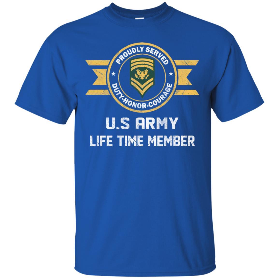 Life Time Member - US Army E-9 SPC E9 Specialist Ranks Men T Shirt On Front-TShirt-Army-Veterans Nation