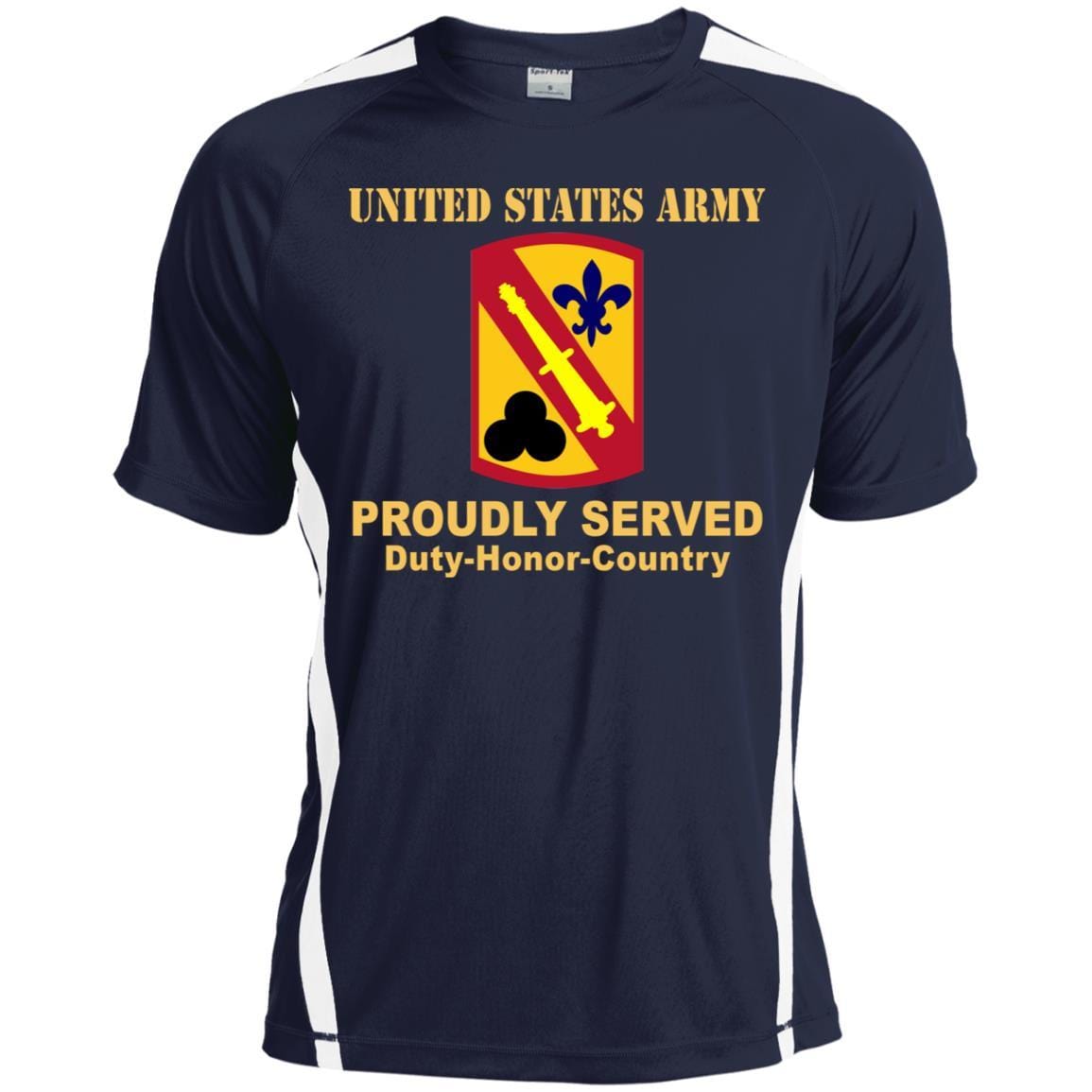 US ARMY 42 FIELD ARTILLERY BRIGADE- Proudly Served T-Shirt On Front For Men-TShirt-Army-Veterans Nation