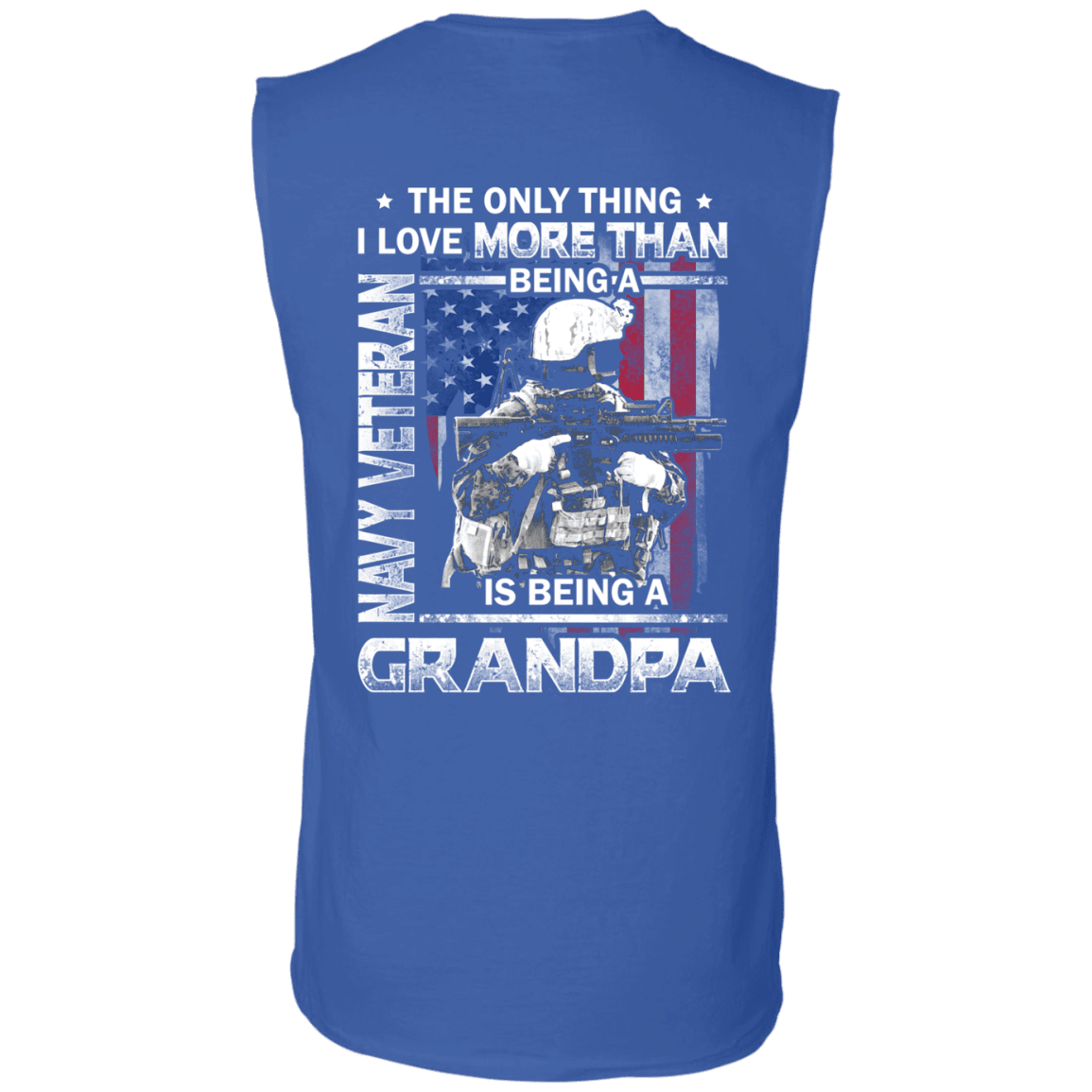 Navy Veteran I love Being A Grandpa Men Back T Shirts-TShirt-Navy-Veterans Nation