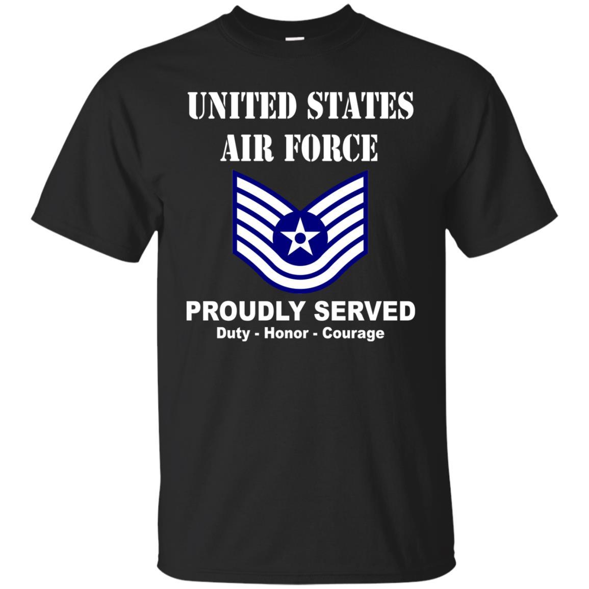 US Air Force E-6 Technical Sergeant TSgt E6 Noncommissioned Officer Ranks Men Front T Shirt For Air Force-TShirt-USAF-Veterans Nation