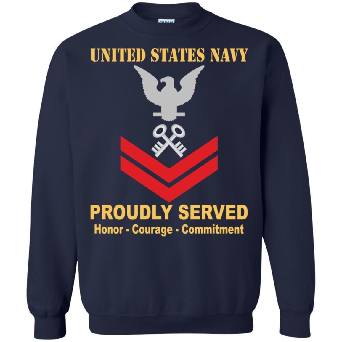 U.S Navy Logistics specialist Navy LS E-5 Rating Badges Proudly Served T-Shirt For Men On Front-TShirt-Navy-Veterans Nation