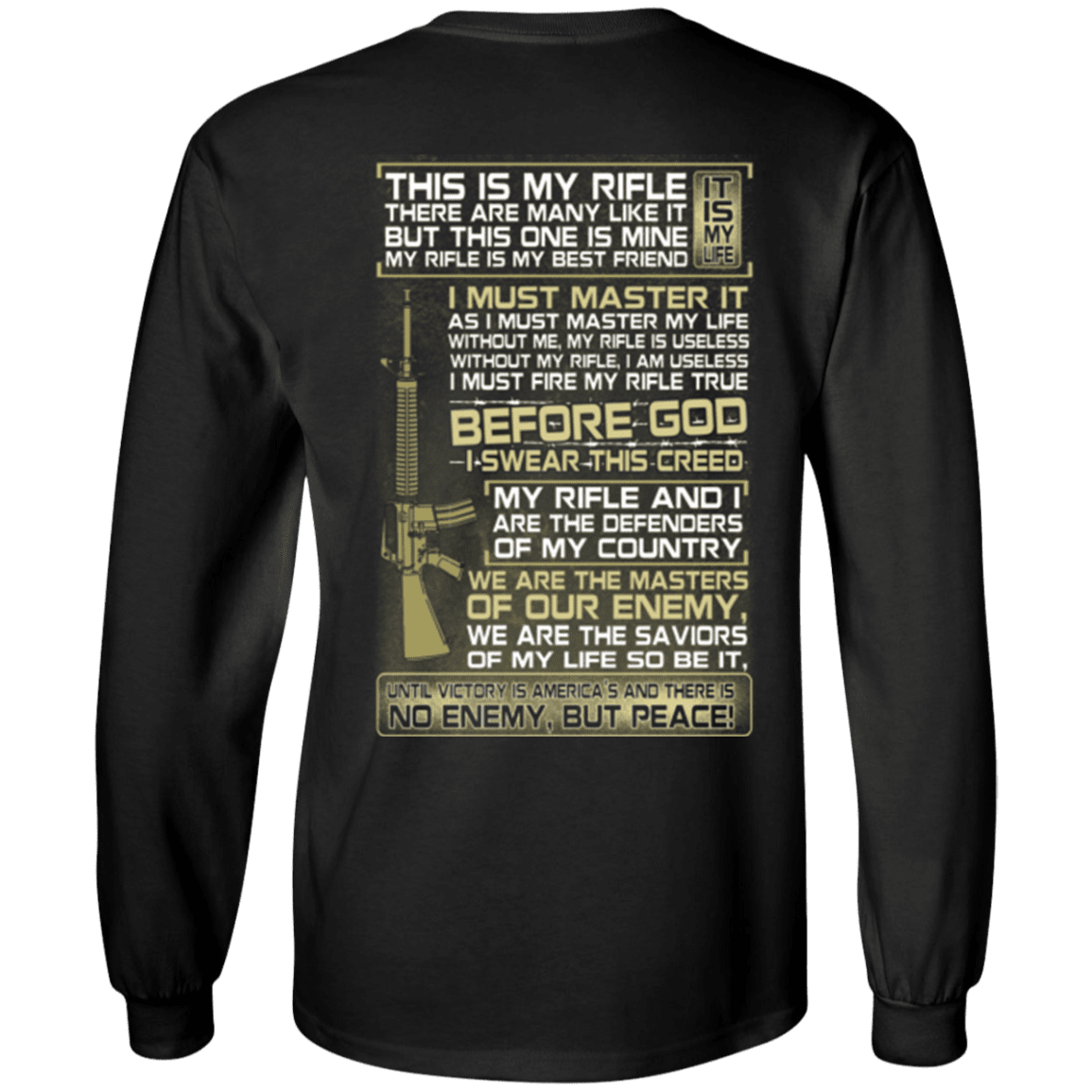 Military T-Shirt "Veteran - This is My Rifle I Must Master It"-TShirt-General-Veterans Nation