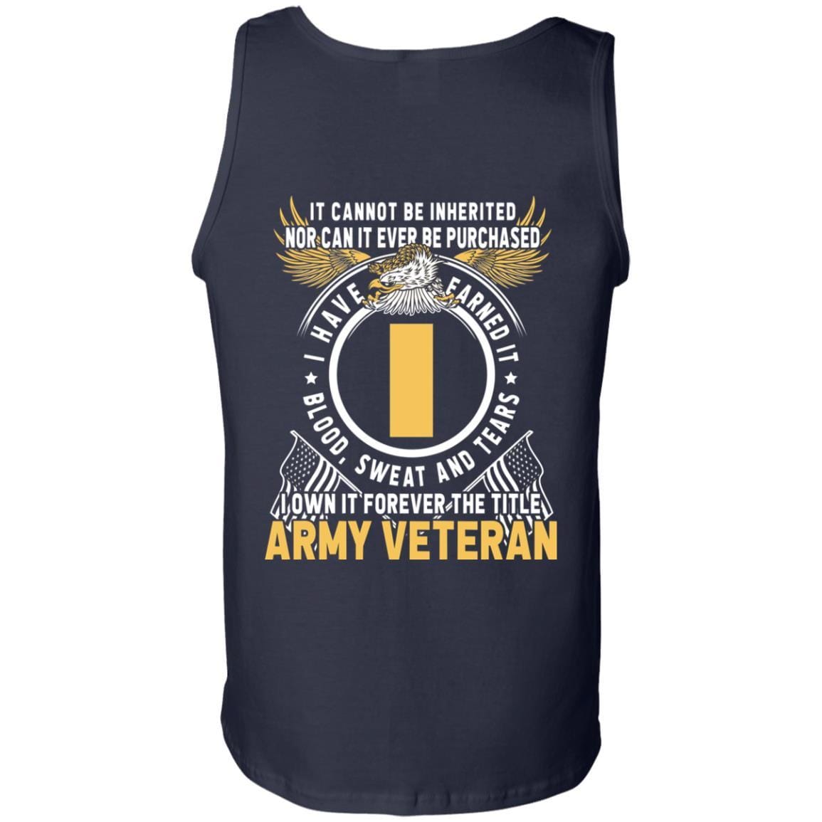 US Army O-1 Second Lieutenant O1 2LT Commissioned Officer Ranks T-Shirt For Men On Back-TShirt-Army-Veterans Nation
