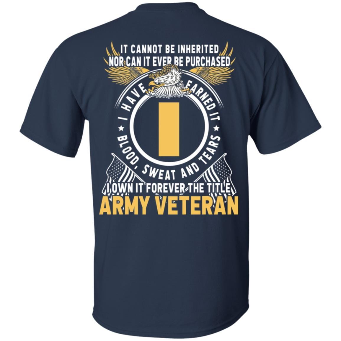US Army O-1 Second Lieutenant O1 2LT Commissioned Officer Ranks T-Shirt For Men On Back-TShirt-Army-Veterans Nation