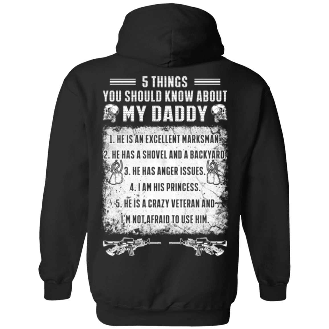 Military T-Shirt "5 Things You Should Know About My Daddy Veteran"-TShirt-General-Veterans Nation