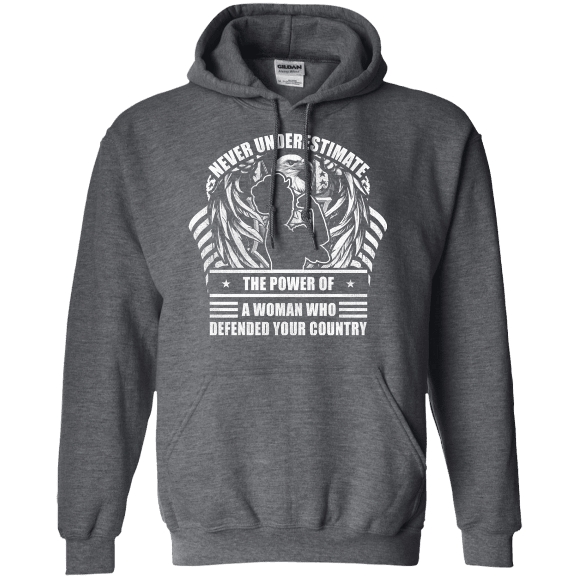 Military T-Shirt "Female Veteran - Never Underestimate A Woman Who Defended Your Country Women" Front-TShirt-General-Veterans Nation