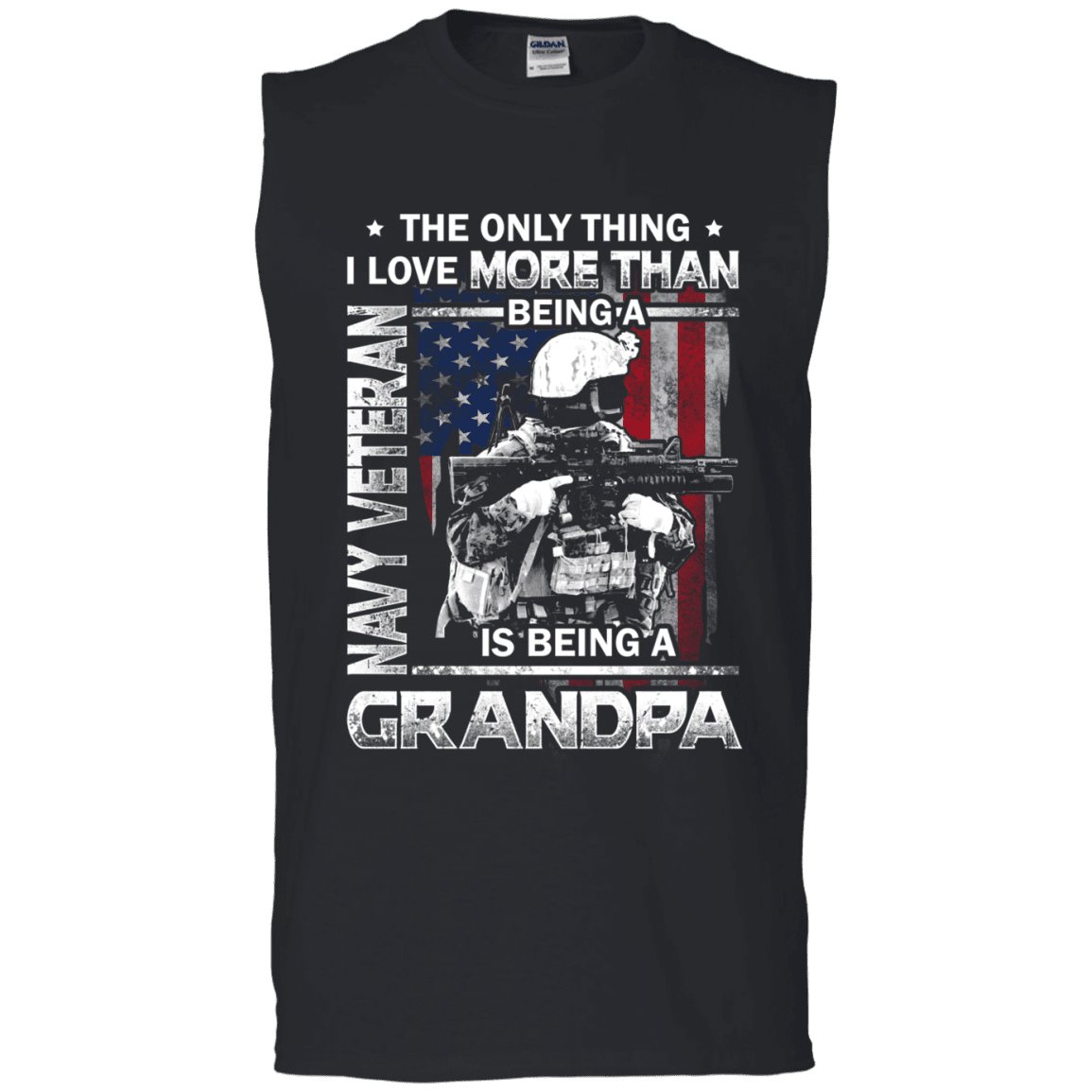Navy Veteran I love Being A Grandpa Men Front T Shirts-TShirt-Navy-Veterans Nation