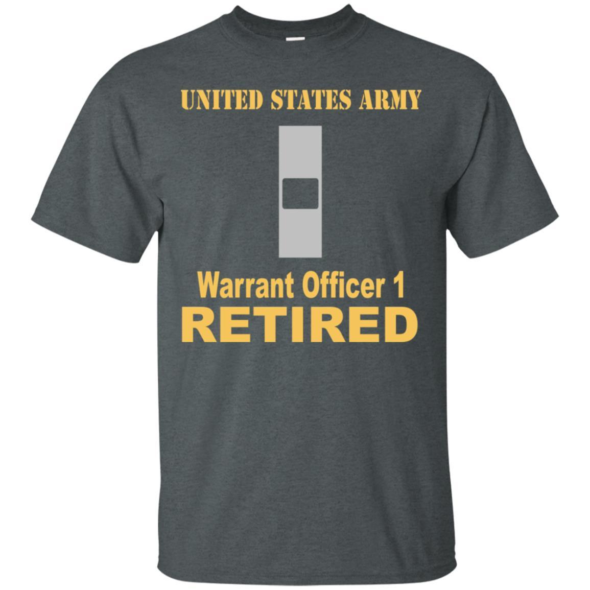 US Army W-1 Warrant Officer 1 W1 WO1 Warrant Officer Retired Men T Shirt On Front-TShirt-Army-Veterans Nation