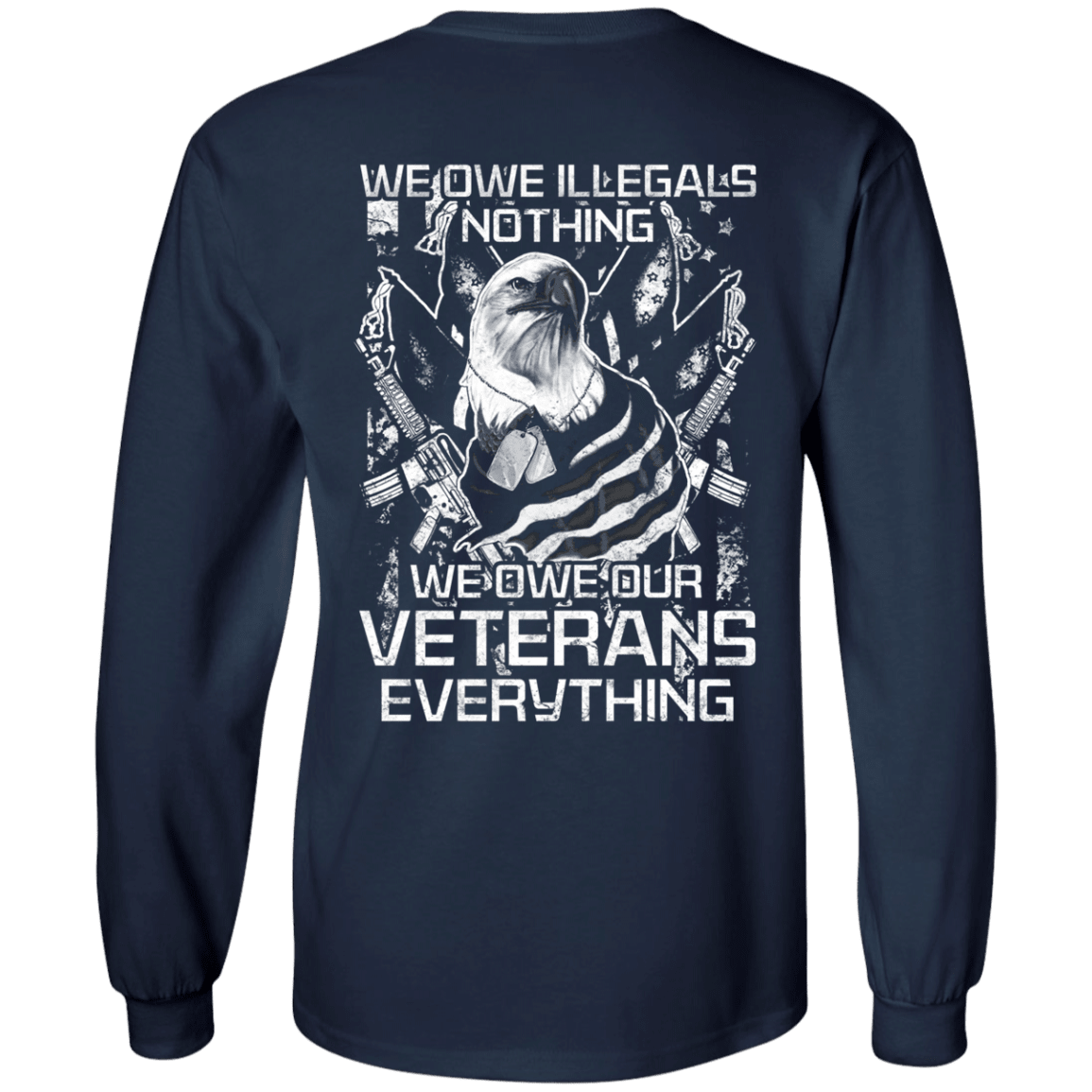 Military T-Shirt "We Owe Our Veterans Everything" Men Back-TShirt-General-Veterans Nation