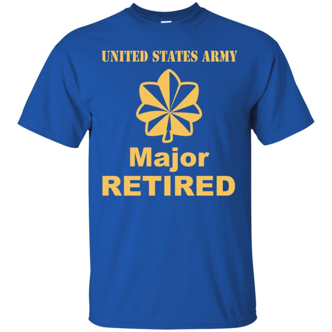 US Army O-4 Major O4 MAJ Field Officer Ranks Retired Men T Shirt On Front-TShirt-Army-Veterans Nation