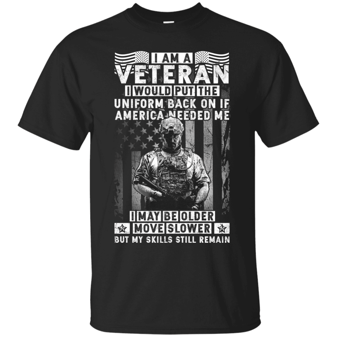 Military T-Shirt "I am a Veteran Men" Front-TShirt-General-Veterans Nation