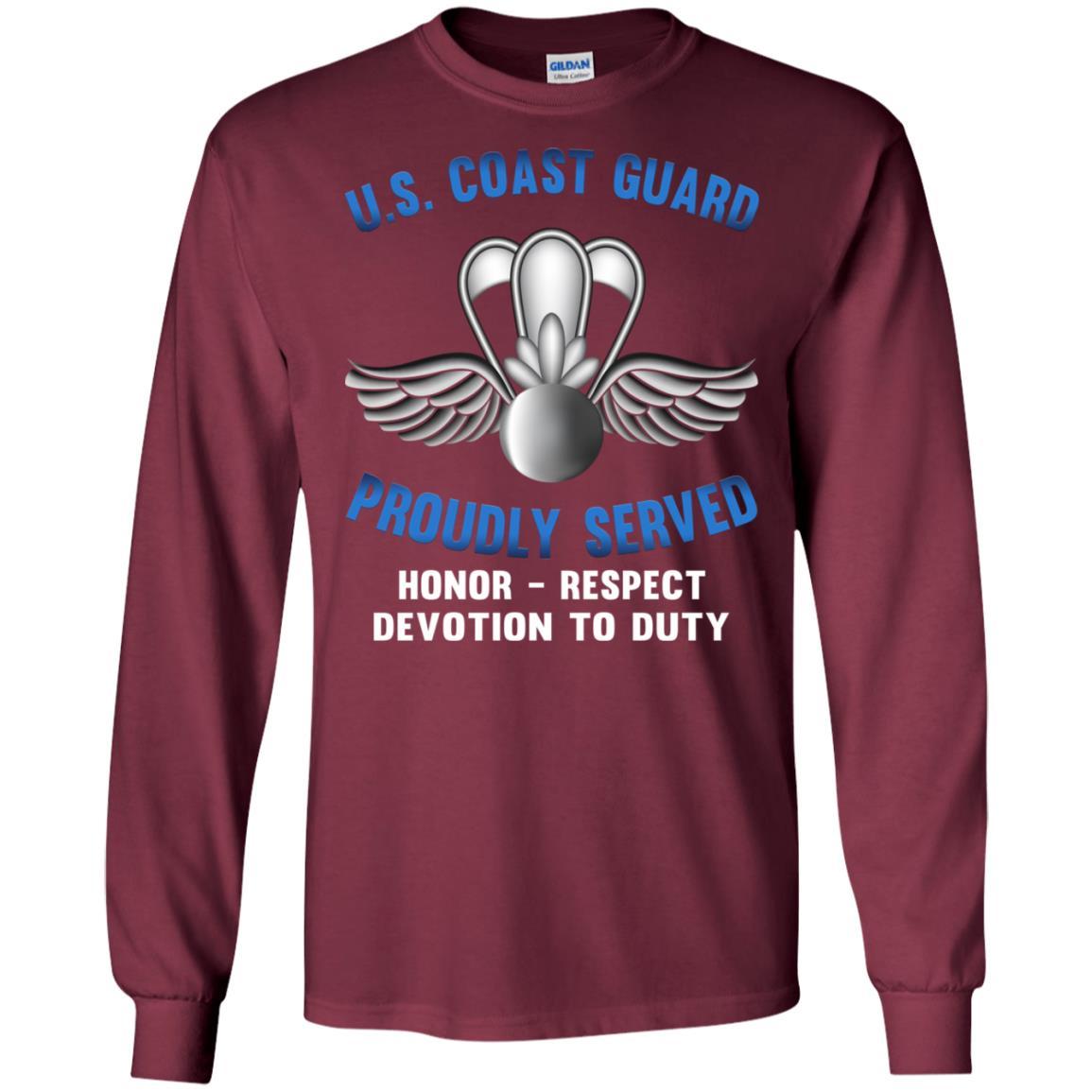 US Coast Guard Aviation Survival Technician AST Proudly Served T-Shirt For Men On Front-TShirt-USCG-Veterans Nation