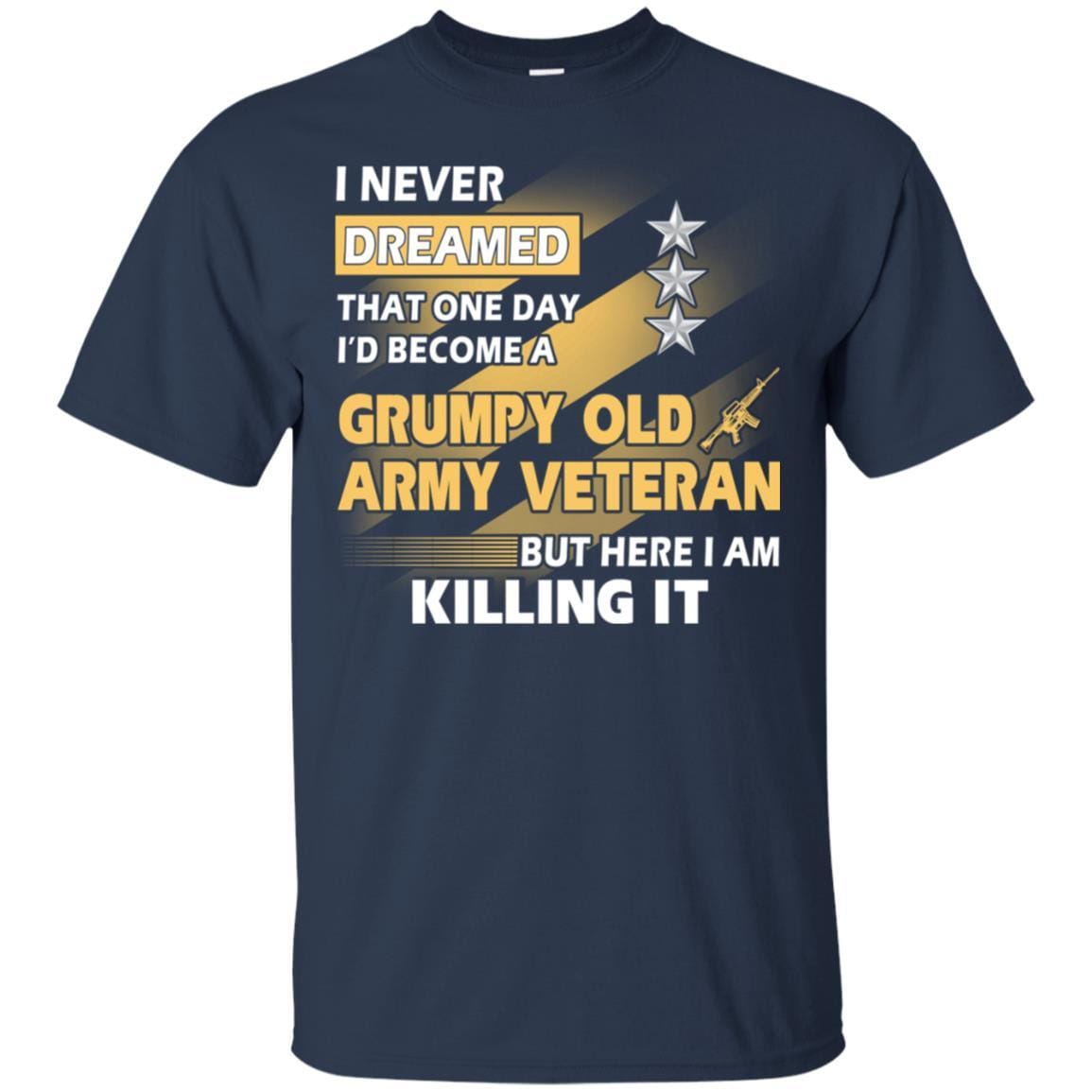 US Army T-Shirt "Grumpy Old Veteran" O-9 Lieutenant General(LTG) On Front-TShirt-Army-Veterans Nation