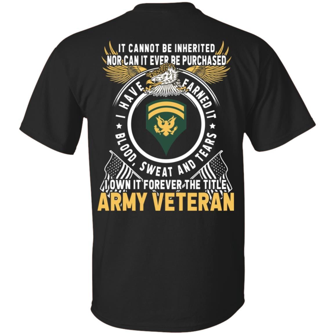 US Army E-6 SPC E6 Specialist Ranks T-Shirt For Men On Back-TShirt-Army-Veterans Nation