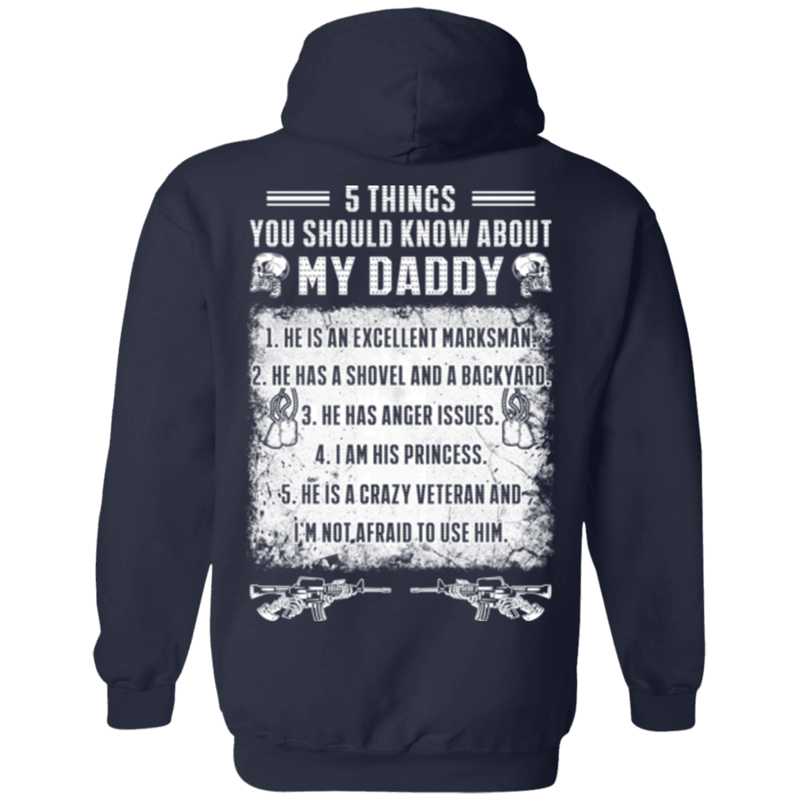 Military T-Shirt "5 Things You Should Know About My Daddy Veteran"-TShirt-General-Veterans Nation