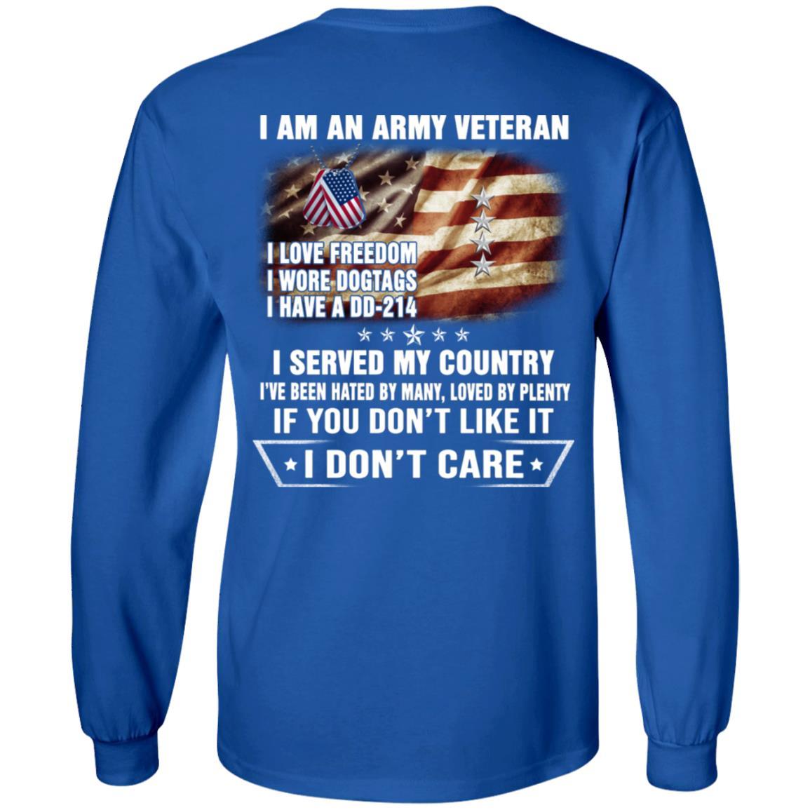 T-Shirt "I Am An Army Veteran" O-10 General(GEN)Rank On Back-TShirt-Army-Veterans Nation