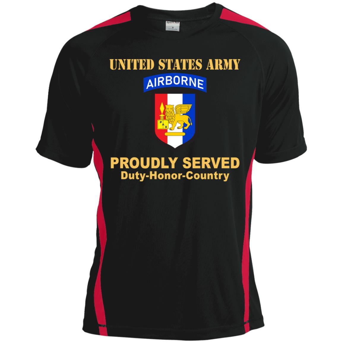 US ARMY SOUTHERN EUROPEAN TASK FORCE WITH AIRBORNE TAB- Proudly Served T-Shirt On Front For Men-TShirt-Army-Veterans Nation