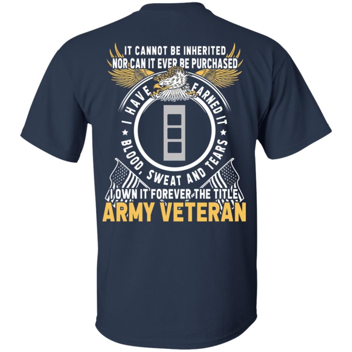 US Army W-3 Chief Warrant Officer 3 W3 CW3 Warrant Officer Ranks T-Shirt For Men On Back-TShirt-Army-Veterans Nation