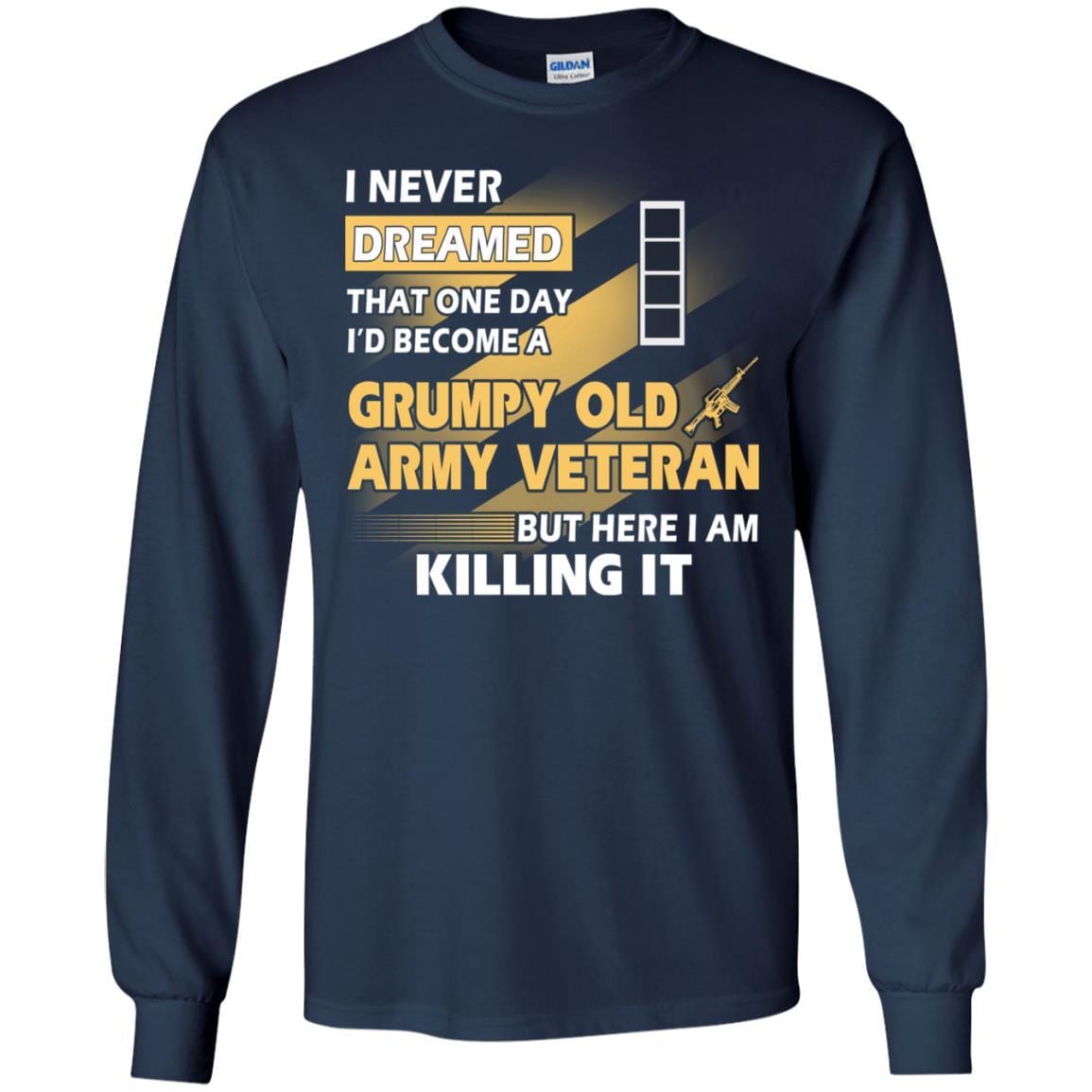 US Army T-Shirt "Grumpy Old Veteran" W-4 Chief Warrant Officer 4(CW4) On Front-TShirt-Army-Veterans Nation