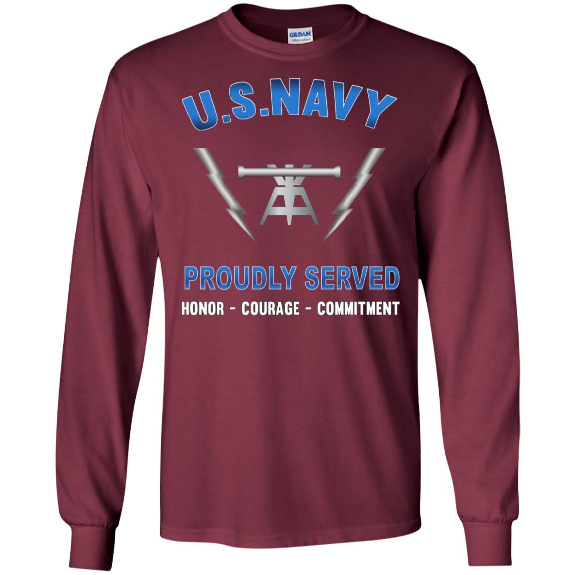 Navy Fire Controlman Navy FC - Proudly Served T-Shirt For Men On Front-TShirt-Navy-Veterans Nation