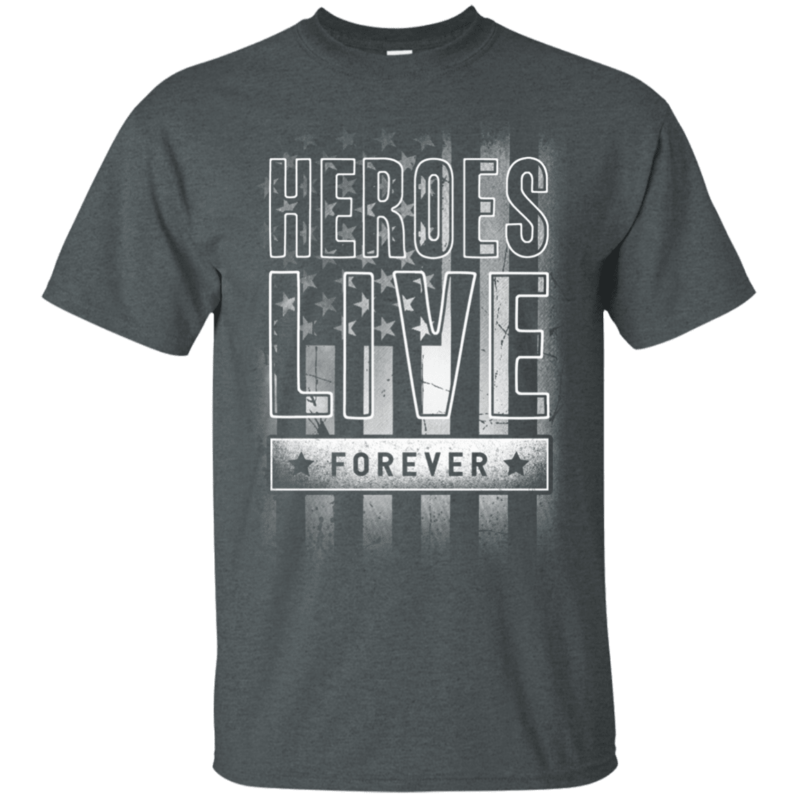 Military T-Shirt "Independent Day - Heroes Live Forever - Men" Front-TShirt-General-Veterans Nation